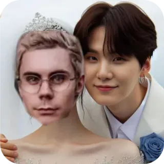 👍 852d24a7 hochzeit, ehe, braut, bräutigam, lustig, meme, gesichtstausch telegram sticker