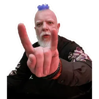 🤘 513572ce mężczyzna, punk, gest, rock, rogi, twarz telegram sticker