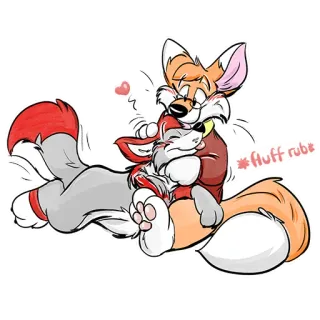 🐾 28d14f14 *Auff rub* Furry, Lis, Przytulanie, Kreskówka, Zwierzę telegram sticker