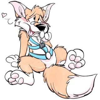 🐾 29d26713 antropomorficzny, kreskówka, zwierzę, lis, słodki, futrzasty telegram sticker