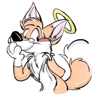 ⭕️ 47164c58 lis, kreskówka, anioł, halo, futrzak telegram sticker