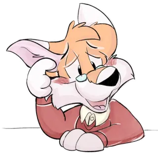 💬 5d8ae97f lis, kreskówka, zwierzę, słodki, futrzany, uśmiechnięty, animowany telegram sticker