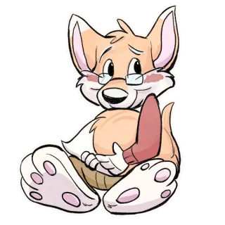 🦊 984eaae2 Kreskówka, Zwierzę, Lis, Antropomorficzny, Okulary, Słodki telegram sticker