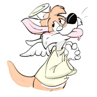 😇 a0de36a3 kreskówka, zwierzę, pies, anioł, słodki, postać telegram sticker