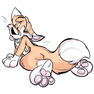 🍑 a679c1e8 lis, kreskówka, zwierzę, futrzak, słodki, ssak, sztuka telegram sticker