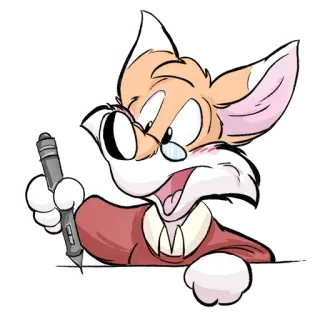 🖍 a6d309cc lis, kreskówka, rysunek, długopis, zwierzę telegram sticker