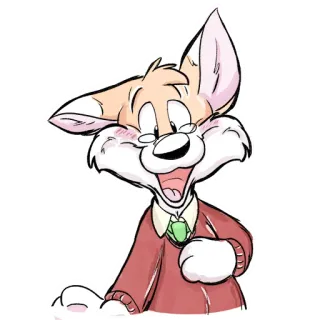 💛 b0f9603a kreskówka, lis, postać, okulary, zwierzę, futrzak telegram sticker