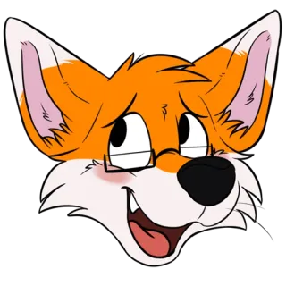 😖 b1a07d9f lis, okulary, kreskówka, zwierzę, futrzak telegram sticker