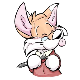 🧡 baf2f8e0 lis, kreskówka, rysunek, artysta, postać, ilustracja, okulary telegram sticker
