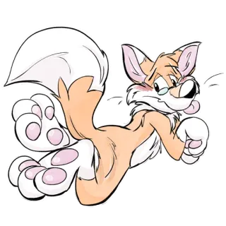 🛏 c089adb9 lis, kreskówka, zwierzę, futrzak, słodki, ilustracja telegram sticker