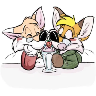 🍨 c4f7b227 Furry, Kreskówka, Zwierzę, Lis, Shake, Słodkie, Napój, Truskawka telegram sticker