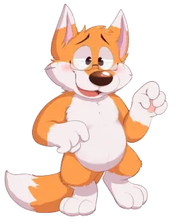 ☺️ c7376b08 lis, kreskówka, zwierzę, ssak, słodki, postać telegram sticker