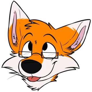 😋 cc895f40 lis, antropomorficzny, kreskówka, zwierzę, okulary telegram sticker