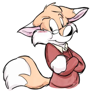 💢 dee6f4c4 antropomorficzny, lis, kreskówka, futrzak telegram sticker
