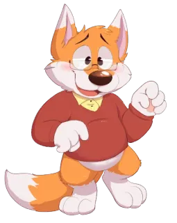 👋 e4f17a9d lis, kreskówka, zwierzę, antropomorficzny, okulary, sweter telegram sticker