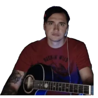 😕 56d7848e Raisin Wild đàn ông, guitar, âm nhạc, chân dung, ca sĩ, nhạc sĩ telegram sticker