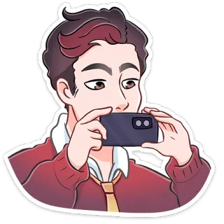 📲 fb7a3d34 orang, kartun, telepon, memotret telegram sticker