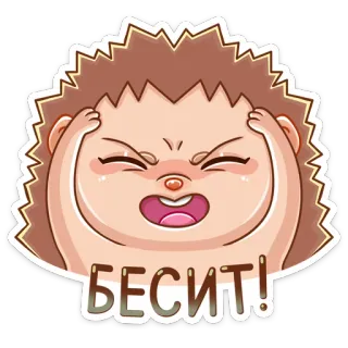 😠 cfa68168 БЕСИТ! 화난, 고슴도치, 만화, 좌절한, 짜증난 telegram sticker