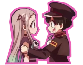 😍 c602c60d Hanako-kun Toilet-bound Hanako-kun Anime, Manga, Schattig, Stel, Schooluniform telegram sticker