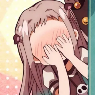 🤍 7ac4b38d Yashiro Nene Toilet-bound Hanako-kun anime, manga, embarrassed, shy, cute, kawaii telegram sticker