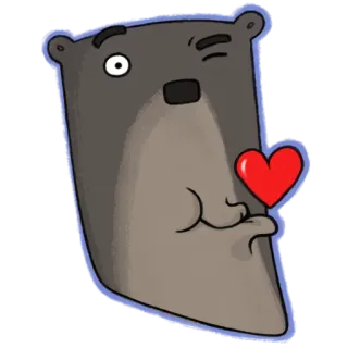 😘 0425d845 熊, 卡通, 爱心, 爱, 动物, 亲吻 telegram sticker