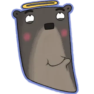 😇 52c5cd40 熊, 卡通, 天使, 光环, 动物, 可爱, 贴纸 telegram sticker