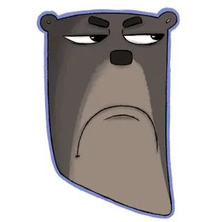 😟 5b729faf 熊, 卡通, 动物, 喜怒无常, 脾气坏, 插画 telegram sticker