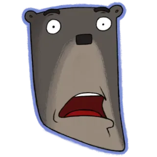 😧 8a902a52 熊, 卡通, 贴纸, 动物, 插图, 震惊 telegram sticker
