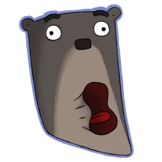 😵 dea63500 水獭, 卡通, 动物, 震惊, 惊讶, 梗 telegram sticker