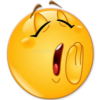 😴 120d280c Emoji, Cara amarilla, Somnoliento, Cansado, Bostezando, Dibujo animado whatsapp sticker