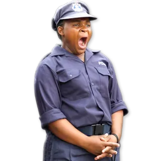 😴 524c2d8e policía, agente, uniforme, mujer, bostezo, cansado whatsapp sticker