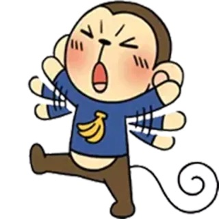 😫 0bc86e98 猴子, 卡通, 香蕉, 可爱 telegram sticker