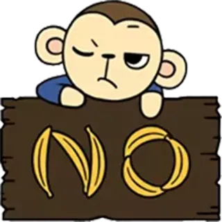 🙅 a257fca2 NO 猴子, 香蕉, 不 telegram sticker