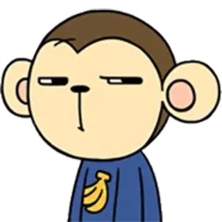 😒 c667cebc 猴子, 动物, 卡通, 香蕉, 表情, 贴纸 telegram sticker