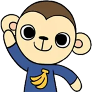 ✋ ed78b68f 猴子, 卡通, 动物, 香蕉 telegram sticker