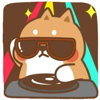 😎 8f647835 dog, dj, sunglasses, party, music, turntable telegram sticker