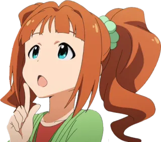 😓 a450c15d ragazza anime, cartone animato, carino, animazione, capelli arancioni, coda di cavallo telegram sticker