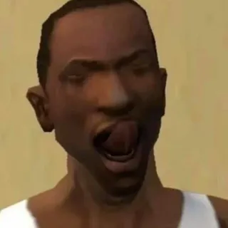 😝 0d5578ef CJ Grand Theft Auto: San Andreas 侠盗猎车手, 圣安地列斯, CJ, 电子游戏, 角色, 搞笑 telegram sticker