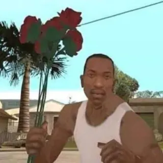 🌹 cb1dd3d7 Carl Johnson Grand Theft Auto: San Andreas 卡尔·约翰逊, CJ, GTA, 圣安地列斯, 电子游戏 telegram sticker