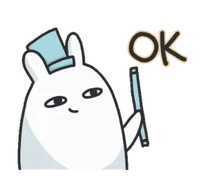 👌 f4fc4538 OK kelinci, ok, persetujuan, imut, topi, positif telegram sticker