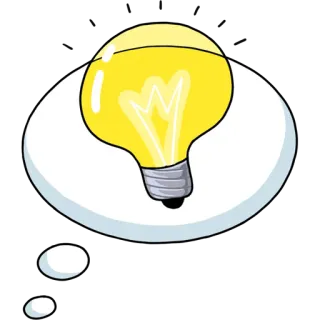 💡 6dad13e9 Glühbirne, Idee, Gedanke, Inspiration, Lösung whatsapp sticker
