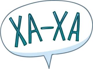 🤣 d0f84fbe XA-XA Lachen, Ausdruck, Cartoon, Sprechblase whatsapp sticker