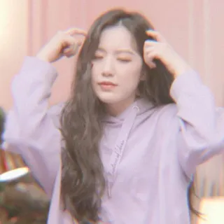 🐰 900aeb67 Eternal Choice wanita, korea, hoodie ungu, rambut, perempuan, kecantikan telegram sticker