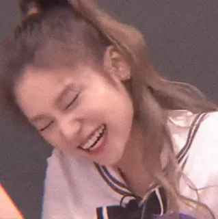 🍬 1b32a8f0 femme, fille, rire, joyeux, portrait, amusant telegram sticker