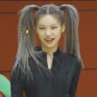 😝 926f132b женщина, портрет, хвостики, седые волосы, азиатка, k-pop, айдол, человек telegram sticker