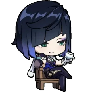 😌 177e8106 Yelan Genshin Impact Anime, Trò chơi điện tử, Nhân vật, Genshin Impact, Yelan telegram sticker