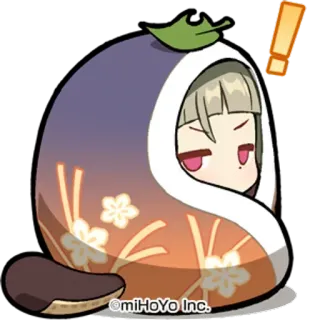 😑 dcc67a73 ©miHoYo Inc. Sticker, Anime, Nhân vật, Cà tím, miHoYo telegram sticker