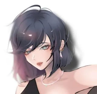 🧿 0ca6032e Anime, Vrouw, Digitale kunst, Portret, Illustratie whatsapp sticker