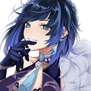 🧿 2d47b5cf Yelan Genshin Impact Anime, Spel, Genshin Impact, Yelan, Vrouw, Personage whatsapp sticker