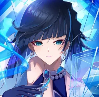 🧿 39f57962 Yelan Genshin Impact Anime, Game, Yelan, Genshin Impact, Videogame personage, Blauw whatsapp sticker